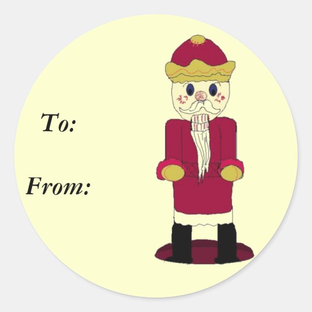 Nutcracker Gifttag Classic Round Sticker (Front)