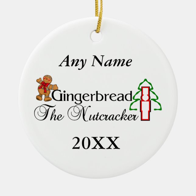 Nutcracker Gingerbread Ceramic Tree Decoration (Front)