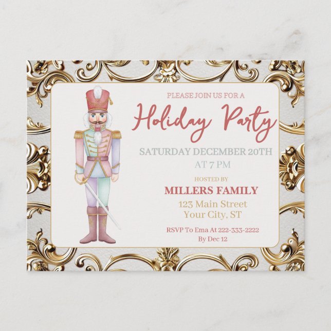 Nutcracker Gold Frame Christmas Holiday Party (Front)