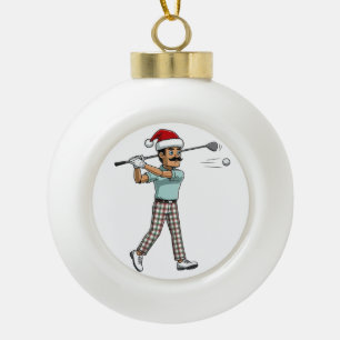 Nutcracker Golfer Holiday Sports Christmas Golf Ceramic Ball Christmas Ornament