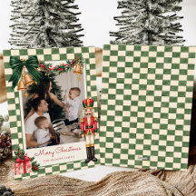 Nutcracker Green Bow Family Photo Christmas