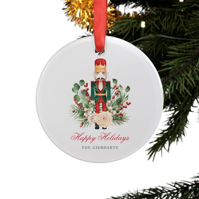 Nutcracker Happy Holidays Family Tree Decor Ornament (Christmas Holidays Nutcracker Acrylic Ornament)