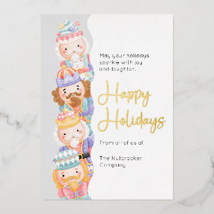 Nutcracker Happy Holidays Foil Holiday Card