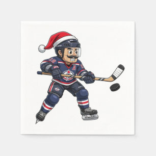 Nutcracker Hockey Athlete Winter Sports Christmas  Napkin