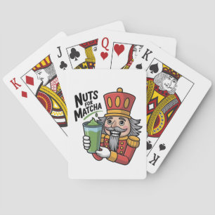 Nutcracker Holding Matcha Latte Funny Nuts For Mat Playing Cards