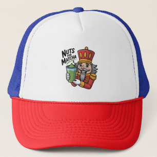 Nutcracker Holding Matcha Latte Funny Nuts For Mat Trucker Hat