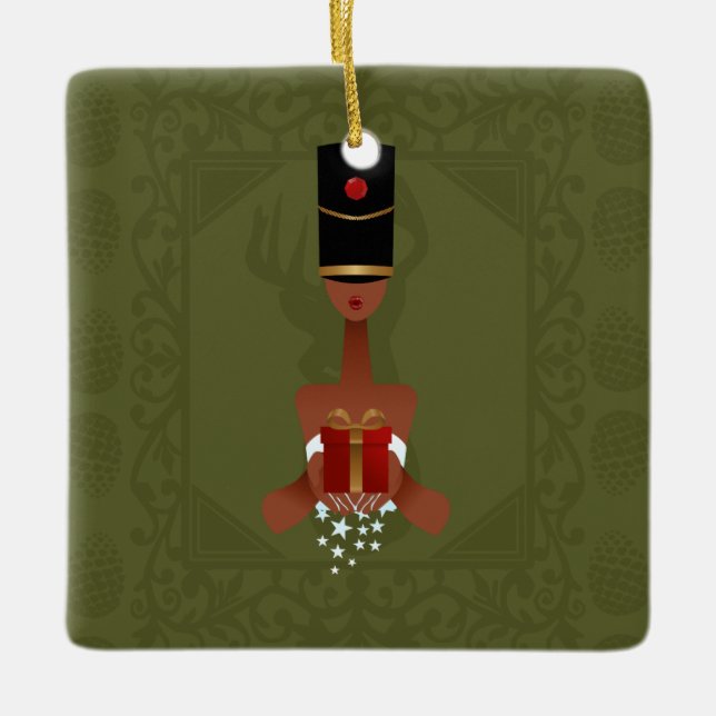 Nutcracker Holiday Gift Christmas Ornament Square (Front)