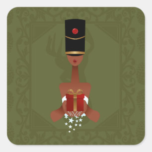 Nutcracker Holiday Gift Christmas Square Sticker