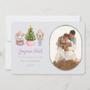 Nutcracker Joyeux Noël Photo Greeting Card