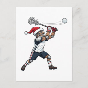 Nutcracker Lacrosse Player Holiday Sports Xmas  Postcard
