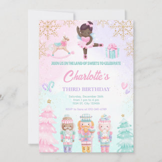 Nutcracker Land Of Sweets Fairy Pink Invitation