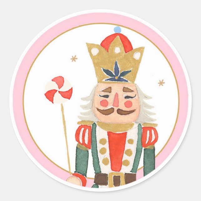 Nutcracker Land of Sweets Girl Birthday Cupcake Classic Round Sticker (Front)