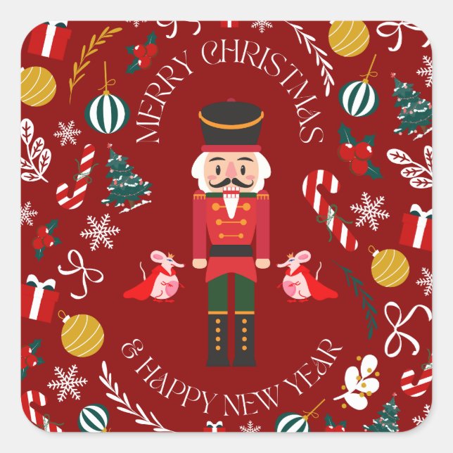 Nutcracker Magic Square Sticker (Front)