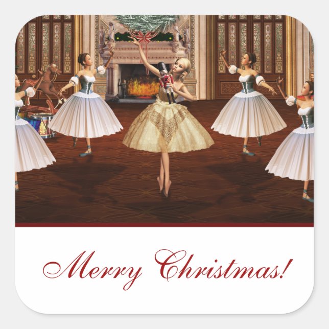 Nutcracker Merry Christmas Gift Stickers (Front)