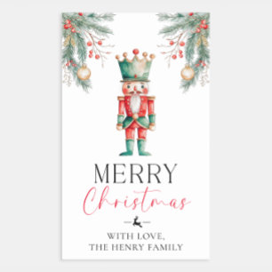 Nutcracker Merry Christmas Gift Tag Stickers