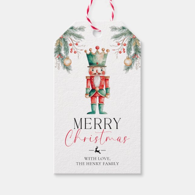 Nutcracker Merry Christmas Gift Tags (Front)