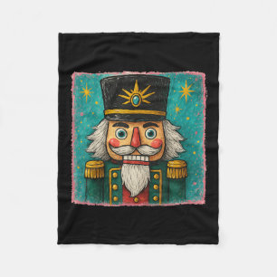 Nutcracker Merry Christmas Men Women Kids Painting Fleece Blanket