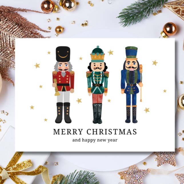 Nutcracker Merry Christmas Minimalist Christmas  Holiday Card (#christmas #christmascrad #merrychristmas #nutcrackercard
#happyholidays #nutcracker #holidaycard)