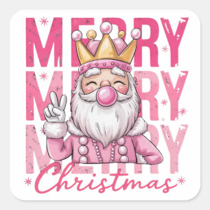 Nutcracker Merry Christmas Pinky Ballet Soldier  Square Sticker