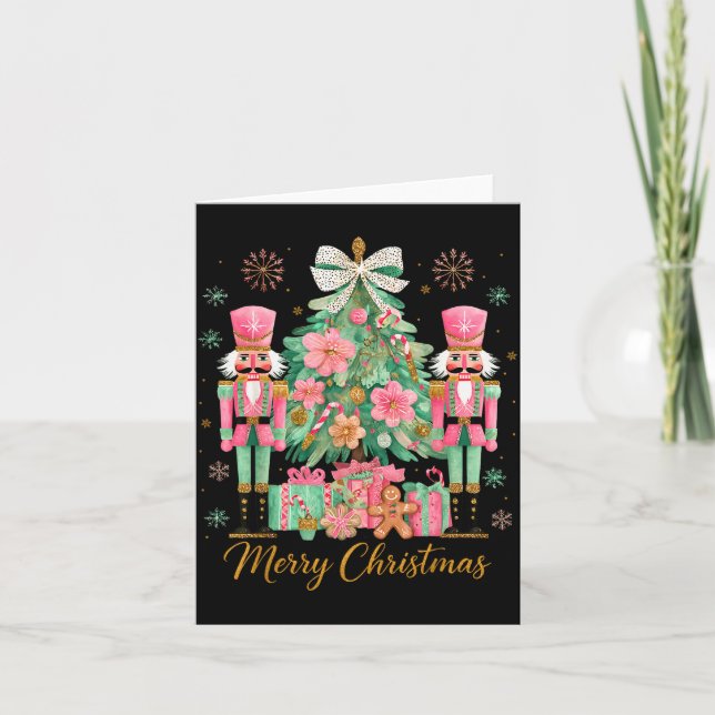 Nutcracker Merry Christmas Tree Ballet Dance Women Card (Front)