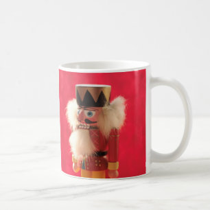 Nutcracker on red coffee mug