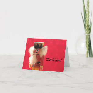 nutcracker on red thank you card