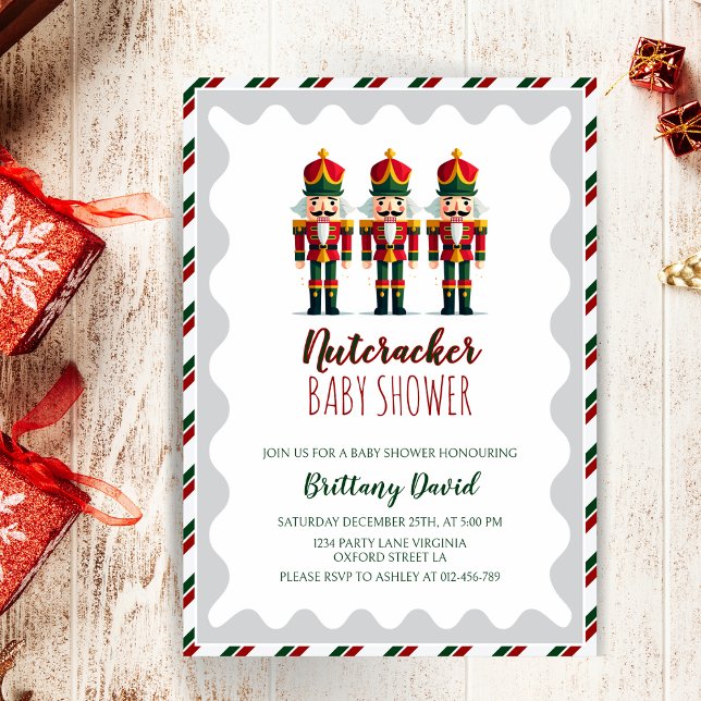 Nutcracker Party Christmas Baby Shower Invitation (Creator Uploaded)