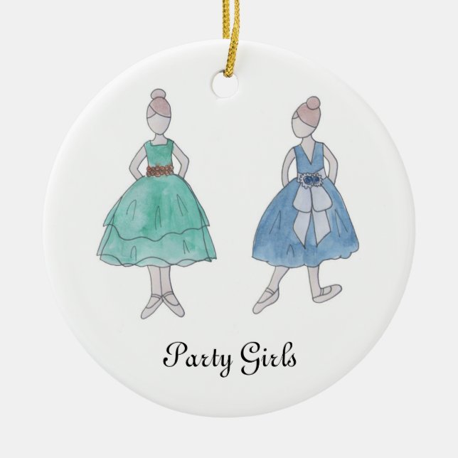 Nutcracker Party Girls Keepsake Ornament (Front)