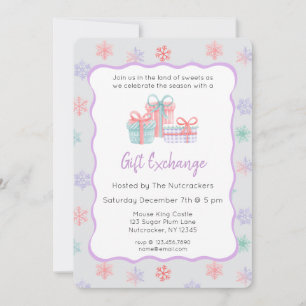 Nutcracker Pastel Christmas Gift Exchange Invitation