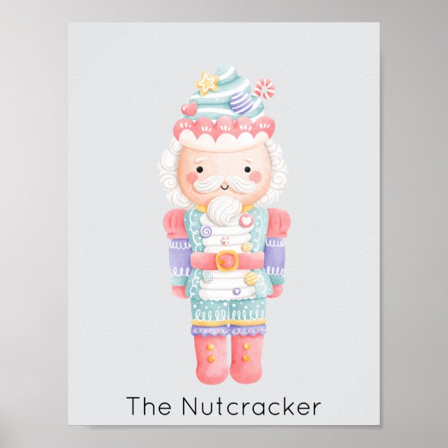 Nutcracker Pastel Christmas Poster (Front)