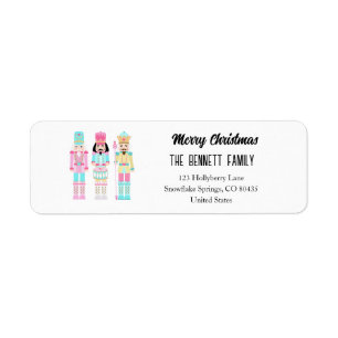 Nutcracker Pastel Merry Christmas Typography