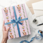 Nutcracker pastel pink vintage sketch Christmas Wrapping Paper<br><div class="desc">Nutcracker pattern pastel pink vintage sketch Christmas gift wrapping paper,  unique Christmas wrapping paper,  vintage toys Christmas gift wrap,  elegant holiday gift wrap</div>