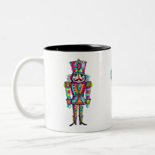 Nutcracker Pastel Rainbow Pink Christmas Two-Tone Coffee Mug
