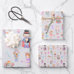 Nutcracker Pattern Christmas Wrapping Paper Sheet