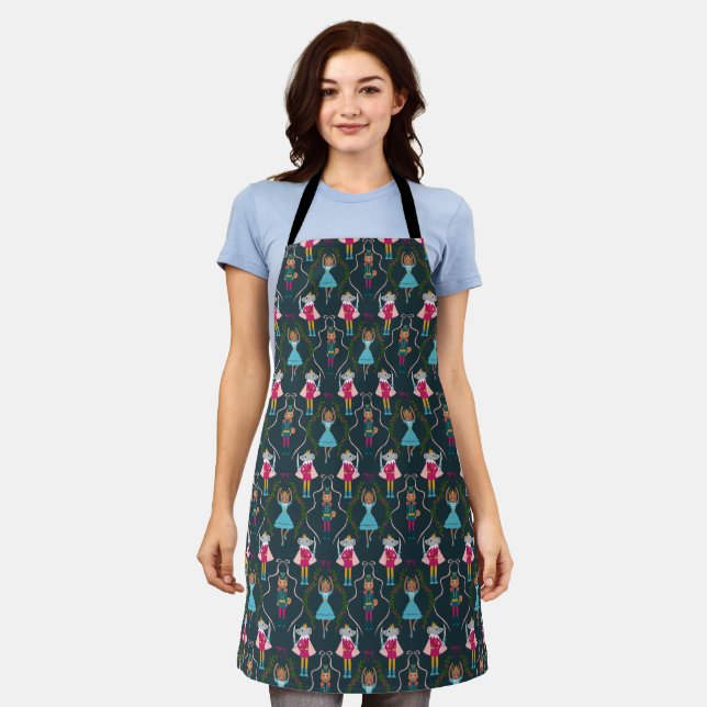 Nutcracker Pattern Green Animals Apron (Worn)