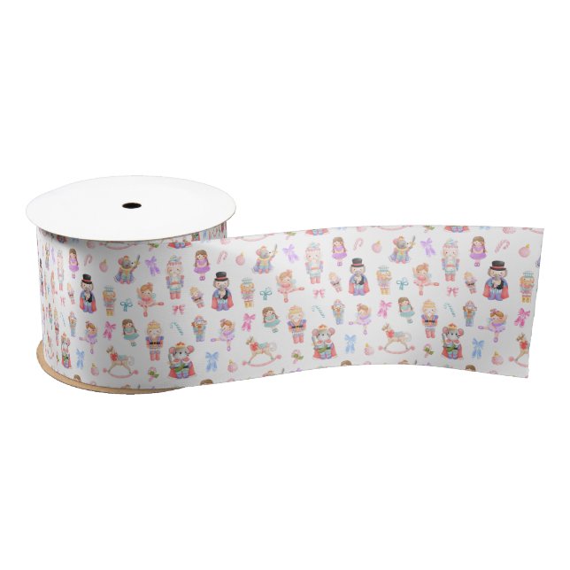Nutcracker Pattern Satin Ribbon (Spool)