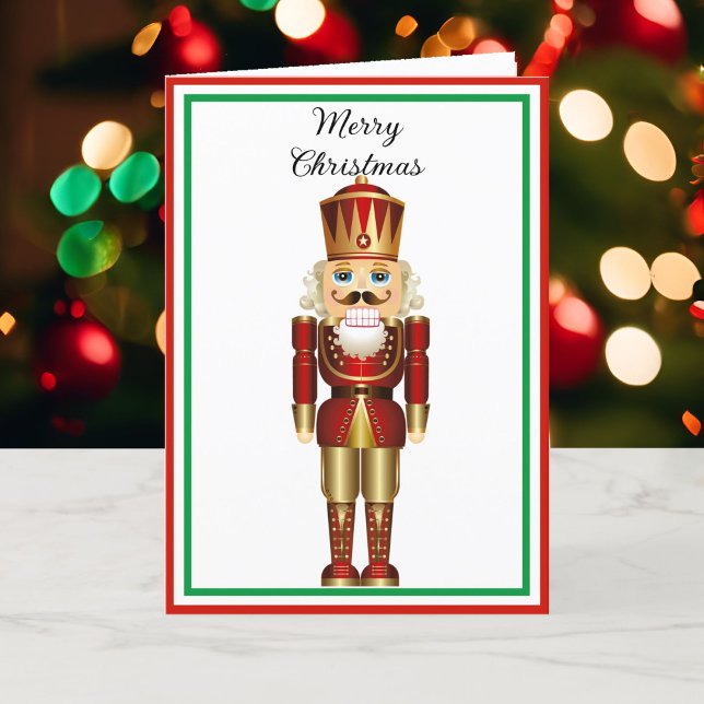 Nutcracker Personalise Text 5 x 7 Folded Holiday C Card (Creator Uploaded)