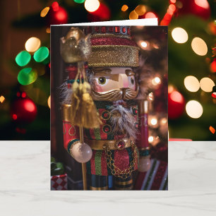 Nutcracker Personalise Text 5 x 7 Folded Holiday Card