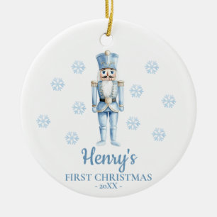 Nutcracker Personalised Baby's First Christmas Ceramic Tree Decoration