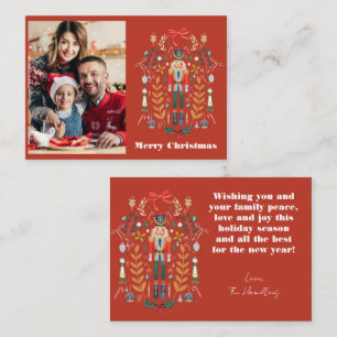 Nutcracker Photo Christmas Custom Greetings Card