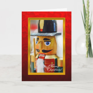 Nutcracker Photo Red Christmas Card