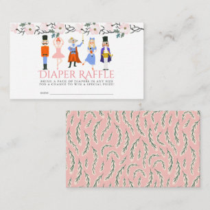 Nutcracker Pink Baby Shower Diaper Raffle Ticket Enclosure Card