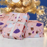 Nutcracker Pink Ballerinas White Christmas Trees Wrapping Paper<br><div class="desc">Cute Nutcracker Ballerinas,  White Christmas Trees,  Swans,  Soldiers Pattern Wrapping Paper.</div>