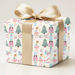 Nutcracker Pink Blue Christmas Ballerina<br><div class="desc">Nutcracker Pink Blue Christmas Ballerina Holiday Pattern Wrapping Paper Gift Wrap features a pink and blue Nutcracker,  ballerina and toy soldier pattern. Perfect for gift wrapping Christmas and holiday gifts. Created by Evco Studio www.zazzle.com/store/evcostudio</div>