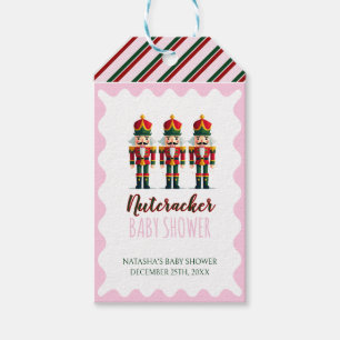 Nutcracker Pink Girl Christmas Baby Shower  Gift Tags