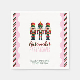 Nutcracker Pink Girl Christmas Baby Shower  Napkin