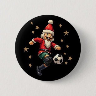 Nutcracker Playing Soccer Christmas Xmas Kids  6 Cm Round Badge