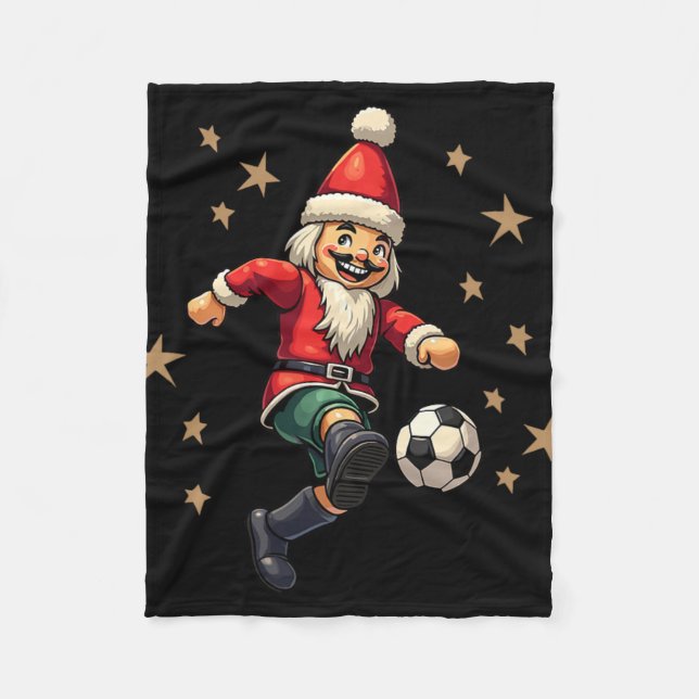 Nutcracker Playing Soccer Christmas Xmas Kids  Fleece Blanket (Front)