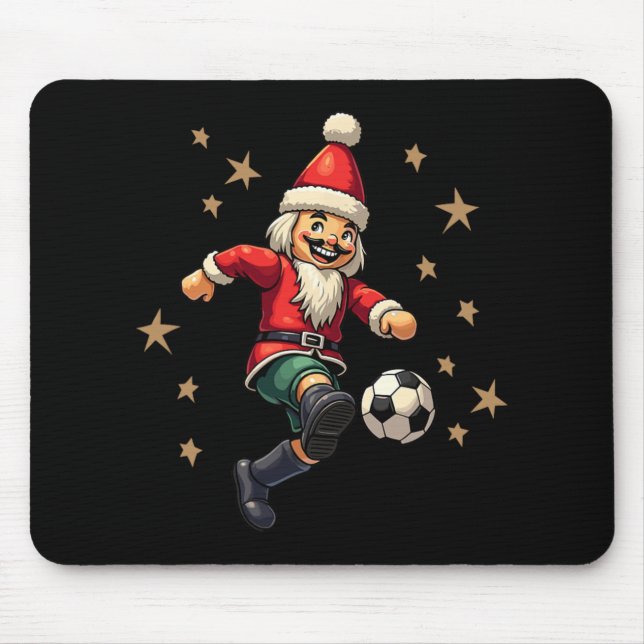 Nutcracker Playing Soccer Christmas Xmas Kids  Mouse Pad (Front)