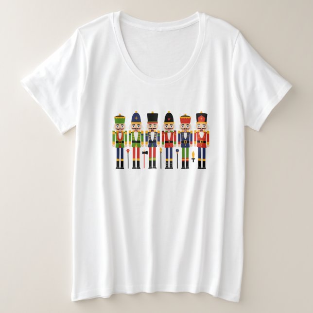 Nutcracker Plus Size Christmas t-Shirt (Design Front)